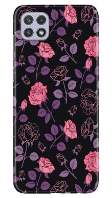Rose Black Background Mobile Back Case for Samsung Galaxy A22 (Design - 27)