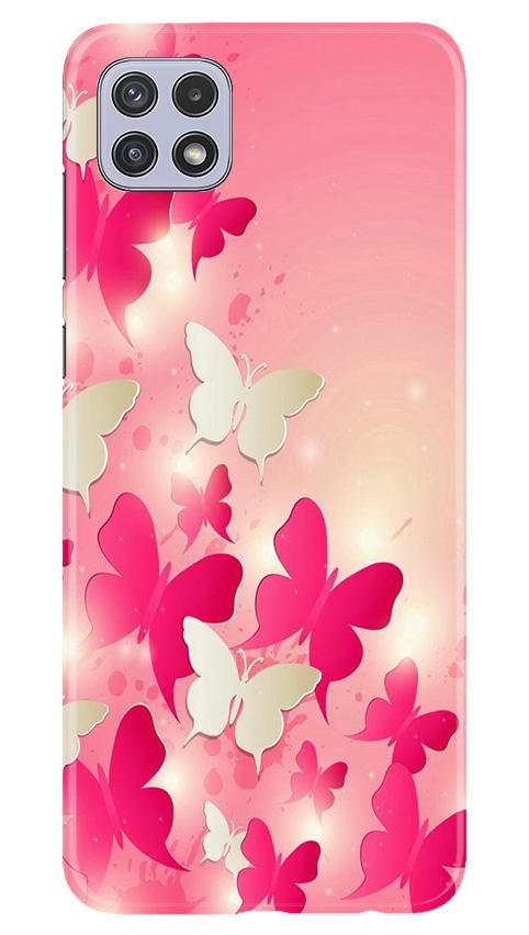 White Pick Butterflies Case for Samsung Galaxy A22