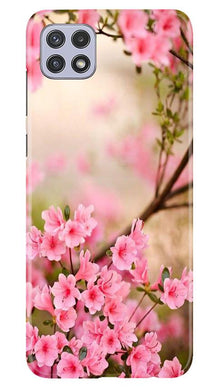 Pink flowers Mobile Back Case for Samsung Galaxy A22 (Design - 69)