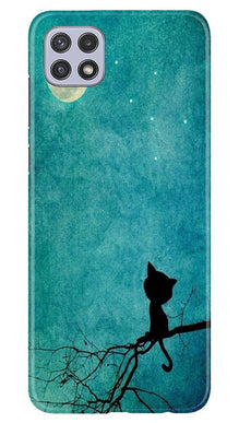 Moon cat Mobile Back Case for Samsung Galaxy A22 (Design - 70)