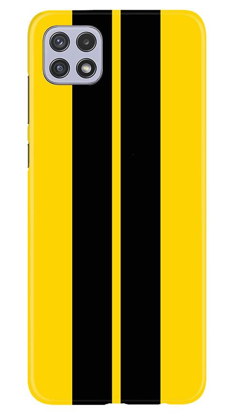 Black Yellow Pattern Mobile Back Case for Samsung Galaxy A22 (Design - 377)