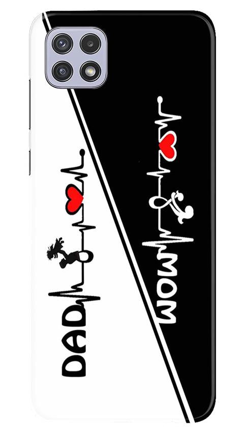 Love Mom Dad Mobile Back Case for Samsung Galaxy A22 (Design - 385)