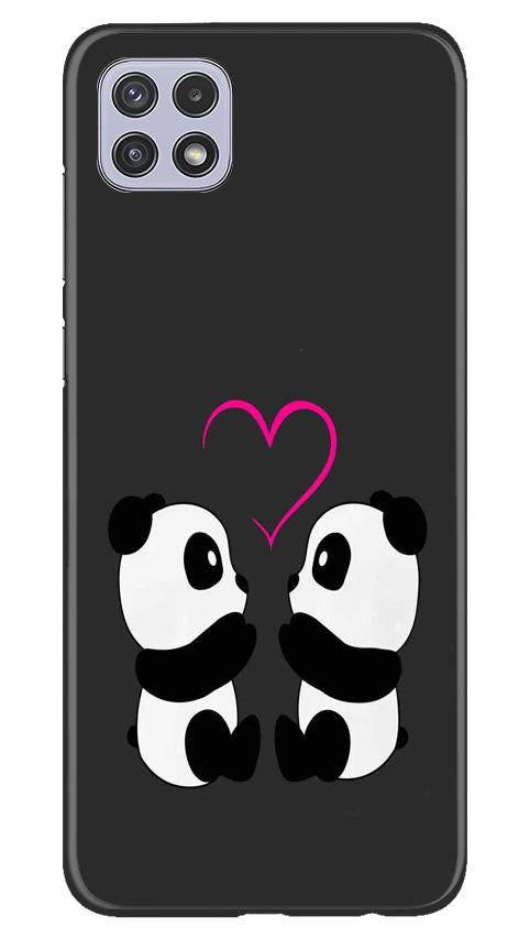 Panda Love Mobile Back Case for Samsung Galaxy A22 (Design - 398)