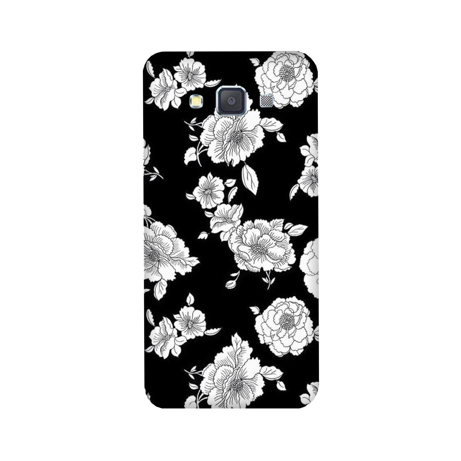 White flowers Black Background Case for Galaxy Grand 2