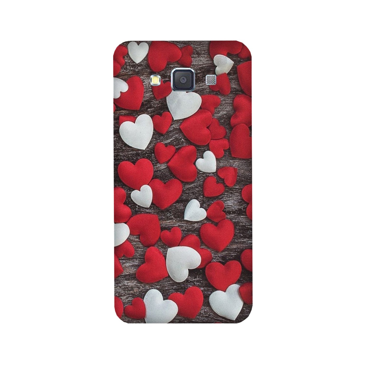 Red White Hearts Case for Galaxy E5  (Design - 105)