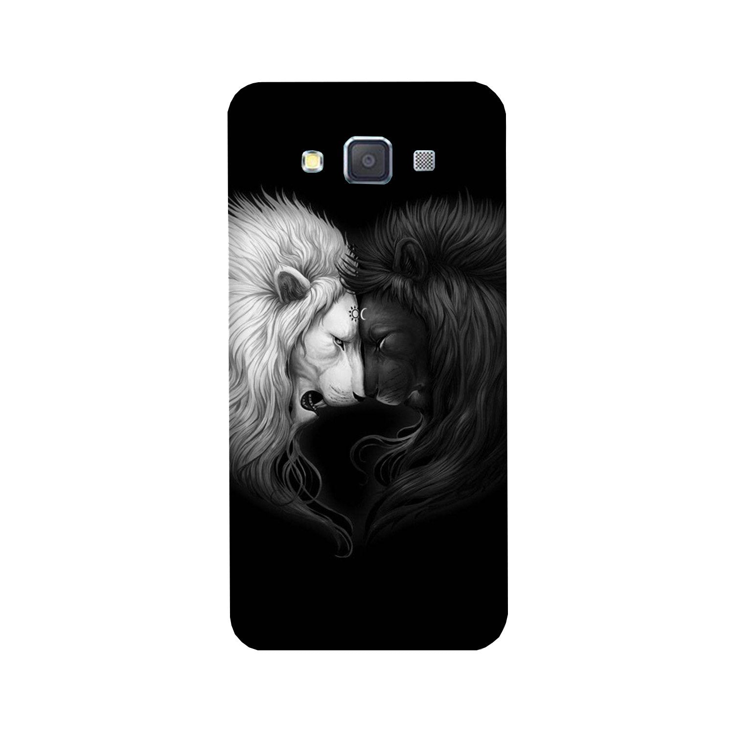 Dark White Lion Case for Galaxy E7  (Design - 140)