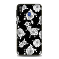 White flowers Black Background Case for Samsung Galaxy M20