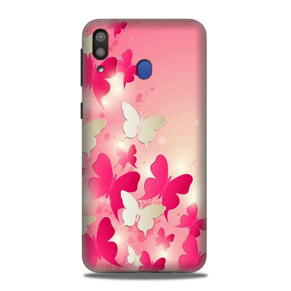 White Pick Butterflies Case for Samsung Galaxy M20