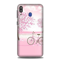 Pink Flowers Cycle Case for Samsung Galaxy M20(Design - 102)