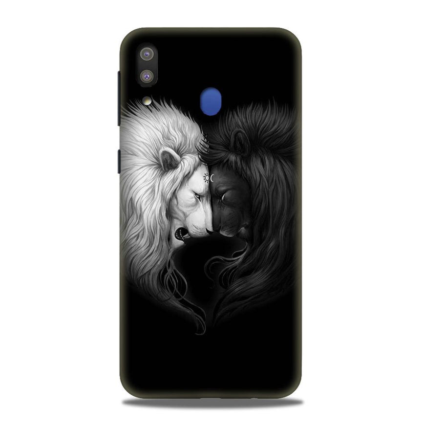Dark White Lion Case for Samsung Galaxy M20  (Design - 140)