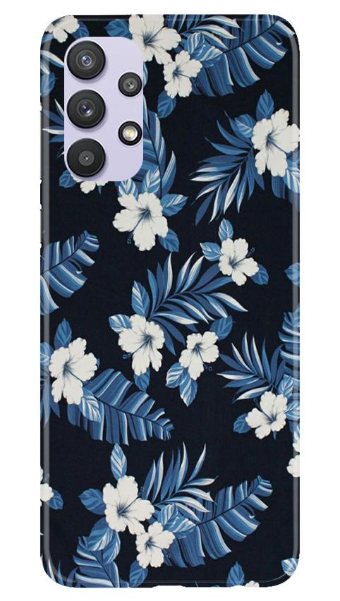 White flowers Blue Background2 Case for Samsung Galaxy A32