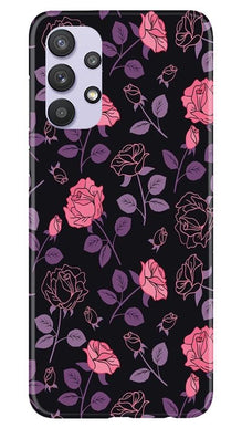 Rose Black Background Mobile Back Case for Samsung Galaxy A32 (Design - 27)