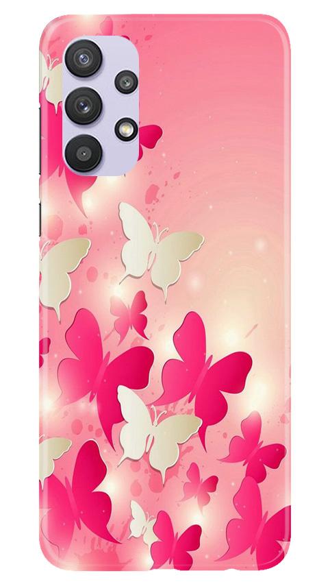 White Pick Butterflies Case for Samsung Galaxy A32