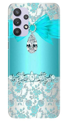 Shinny Blue Background Mobile Back Case for Samsung Galaxy A32 (Design - 32)