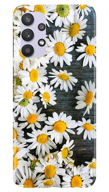 White flowers2 Mobile Back Case for Samsung Galaxy A32 (Design - 62)