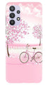 Pink Flowers Cycle Case for Samsung Galaxy A32  (Design - 102)