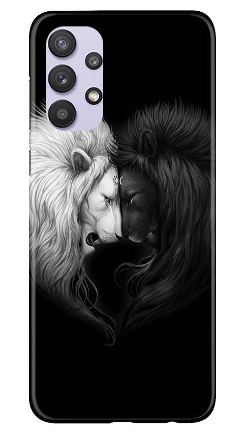 Dark White Lion Case for Samsung Galaxy A32  (Design - 140)