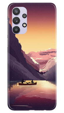 Mountains Boat Mobile Back Case for Samsung Galaxy A32 (Design - 181)