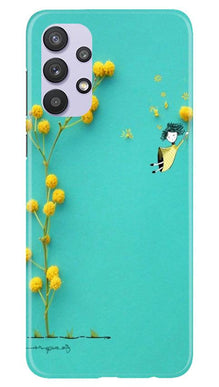 Flowers Girl Mobile Back Case for Samsung Galaxy A32 (Design - 216)