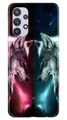 Wolf fight Mobile Back Case for Samsung Galaxy A32 (Design - 221)