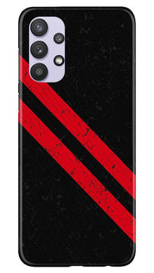 Black Red Pattern Mobile Back Case for Samsung Galaxy A32 (Design - 373)