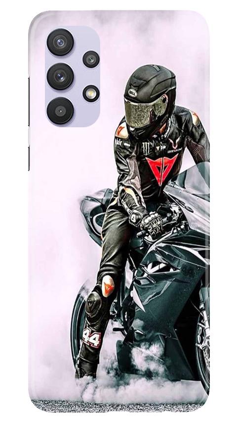 Biker Mobile Back Case for Samsung Galaxy A32 (Design - 383)