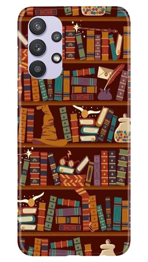 Book Shelf Mobile Back Case for Samsung Galaxy A32 (Design - 390)
