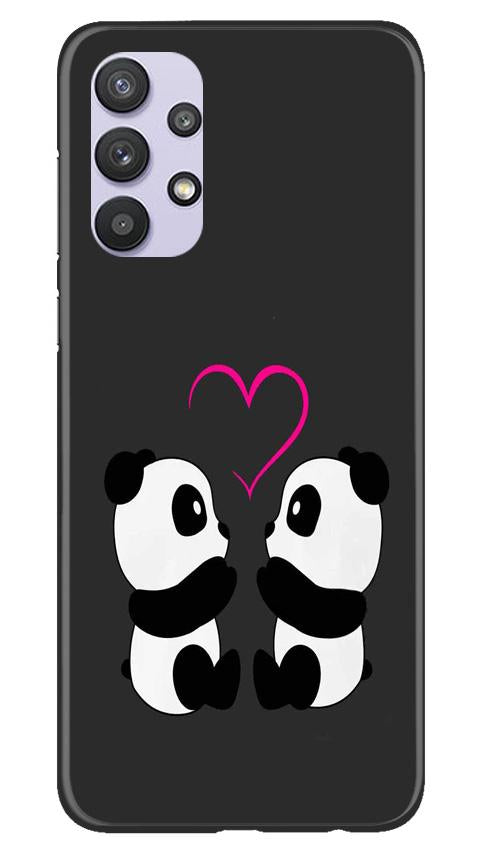 Panda Love Mobile Back Case for Samsung Galaxy A32 (Design - 398)