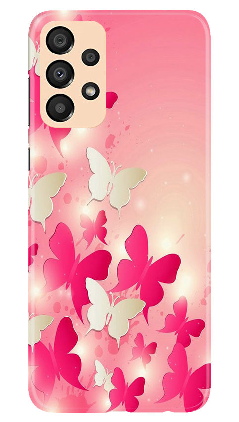 White Pick Butterflies Case for Samsung Galaxy A33 5G