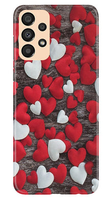 Red White Hearts Mobile Back Case for Samsung Galaxy A33 5G  (Design - 105)