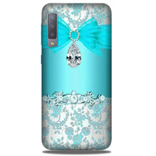 Shinny Blue Background Mobile Back Case for Galaxy A50 (Design - 32)