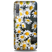 White flowers2 Mobile Back Case for Galaxy A50 (Design - 62)