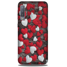 Red White Hearts Mobile Back Case for Galaxy A50  (Design - 105)
