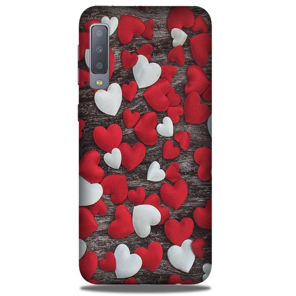 Red White Hearts Case for Galaxy A50  (Design - 105)