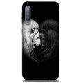 Dark White Lion Case for Samsung A50  (Design - 140)