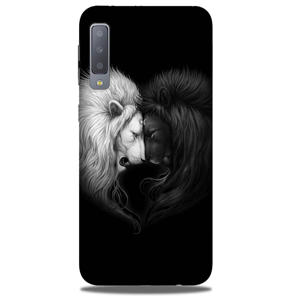 Dark White Lion Case for Samsung A50  (Design - 140)