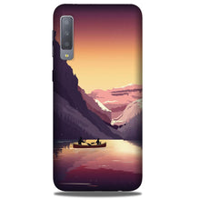 Mountains Boat Mobile Back Case for Galaxy A50 (Design - 181)