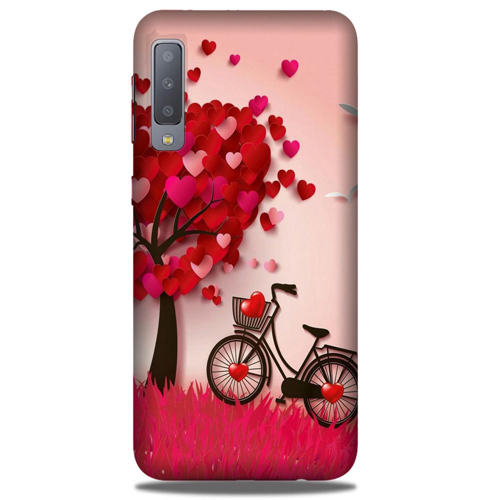Red Heart Cycle Case for Samsung A50 (Design No. 222)