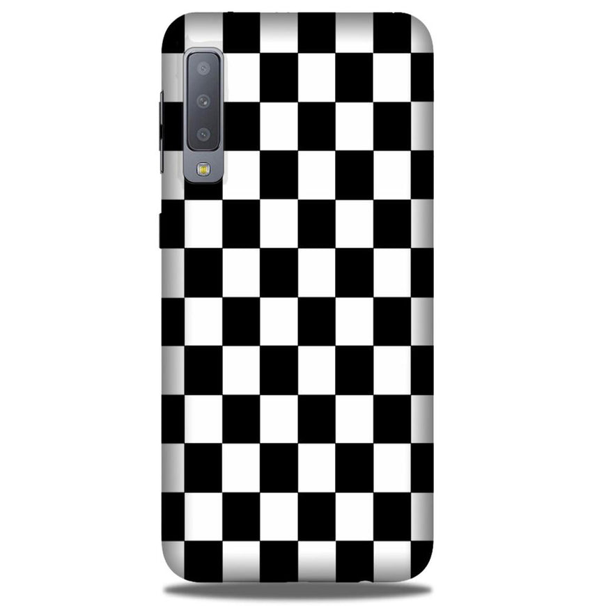 Black White Boxes Mobile Back Case for Galaxy A50 (Design - 372)