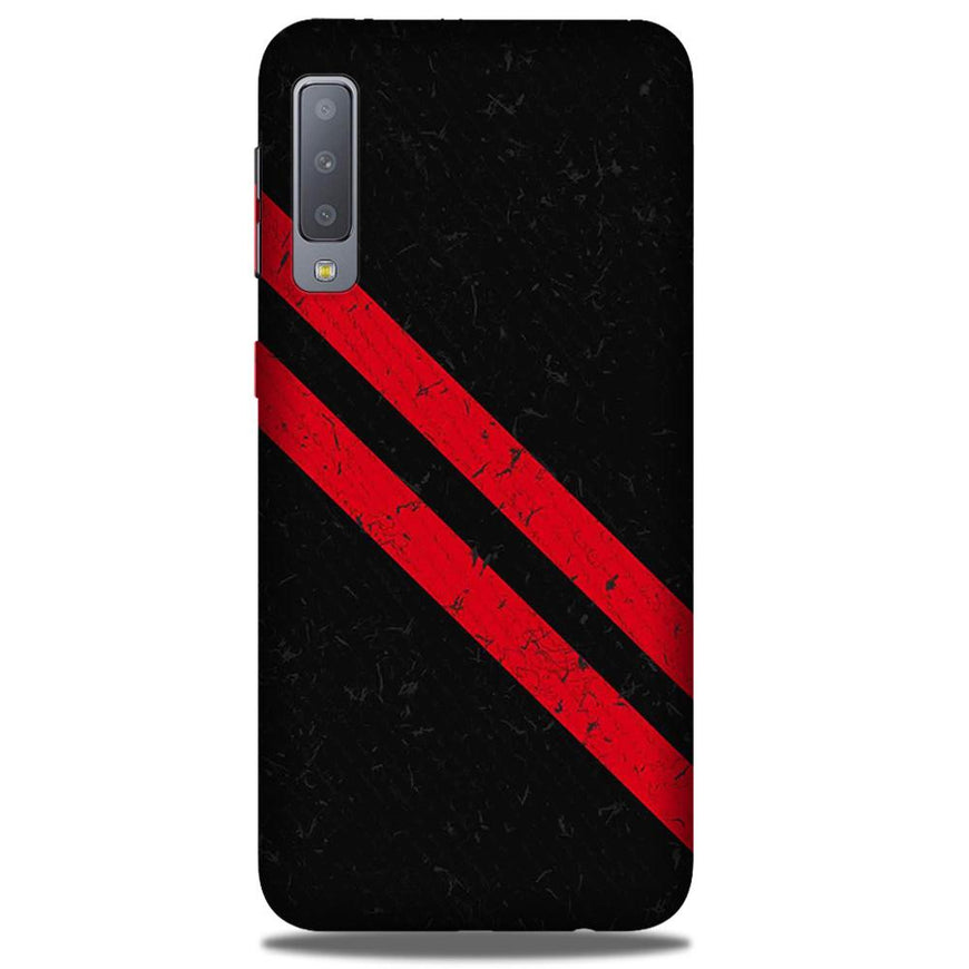 Black Red Pattern Mobile Back Case for Galaxy A50 (Design - 373)