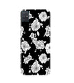 White flowers Black Background Case for Samsung Galaxy A51