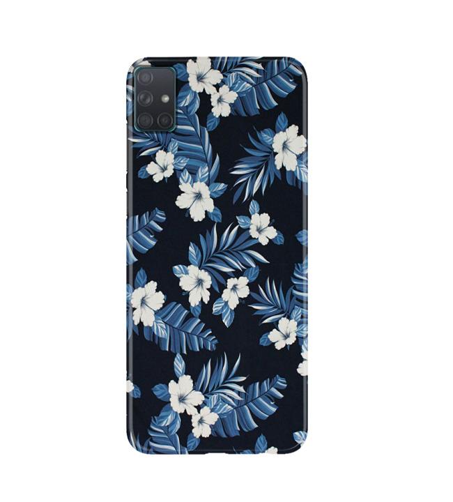 White flowers Blue Background2 Case for Samsung Galaxy A51