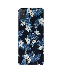 White flowers Blue Background2 Mobile Back Case for Samsung Galaxy A51 (Design - 15)