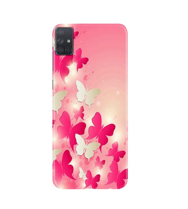 White Pick Butterflies Case for Samsung Galaxy A51