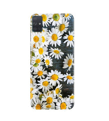 White flowers2 Mobile Back Case for Samsung Galaxy A51 (Design - 62)
