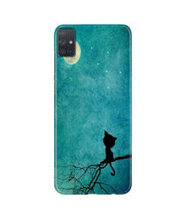 Moon cat Mobile Back Case for Samsung Galaxy A51 (Design - 70)