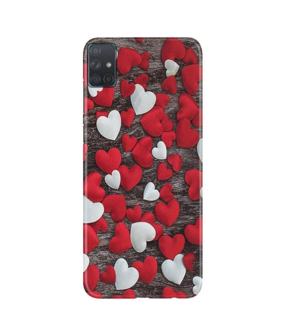 Red White Hearts Case for Samsung Galaxy A51  (Design - 105)