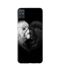 Dark White Lion Mobile Back Case for Samsung Galaxy A51  (Design - 140)