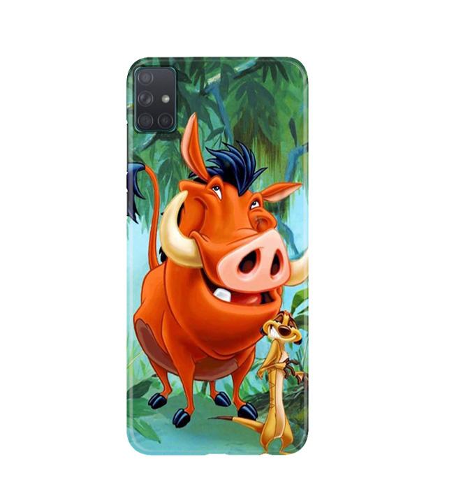 Timon and Pumbaa Mobile Back Case for Samsung Galaxy A51(Design - 305)