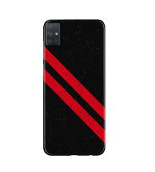 Black Red Pattern Mobile Back Case for Samsung Galaxy A51  (Design - 373)